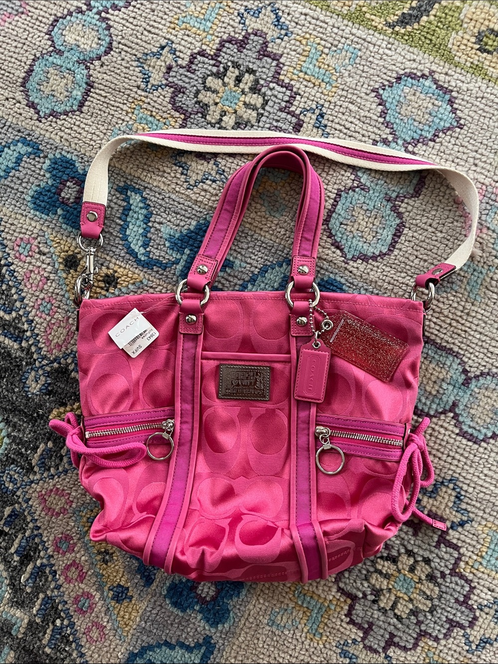 Coach Poppy tote 13843 Fuschia